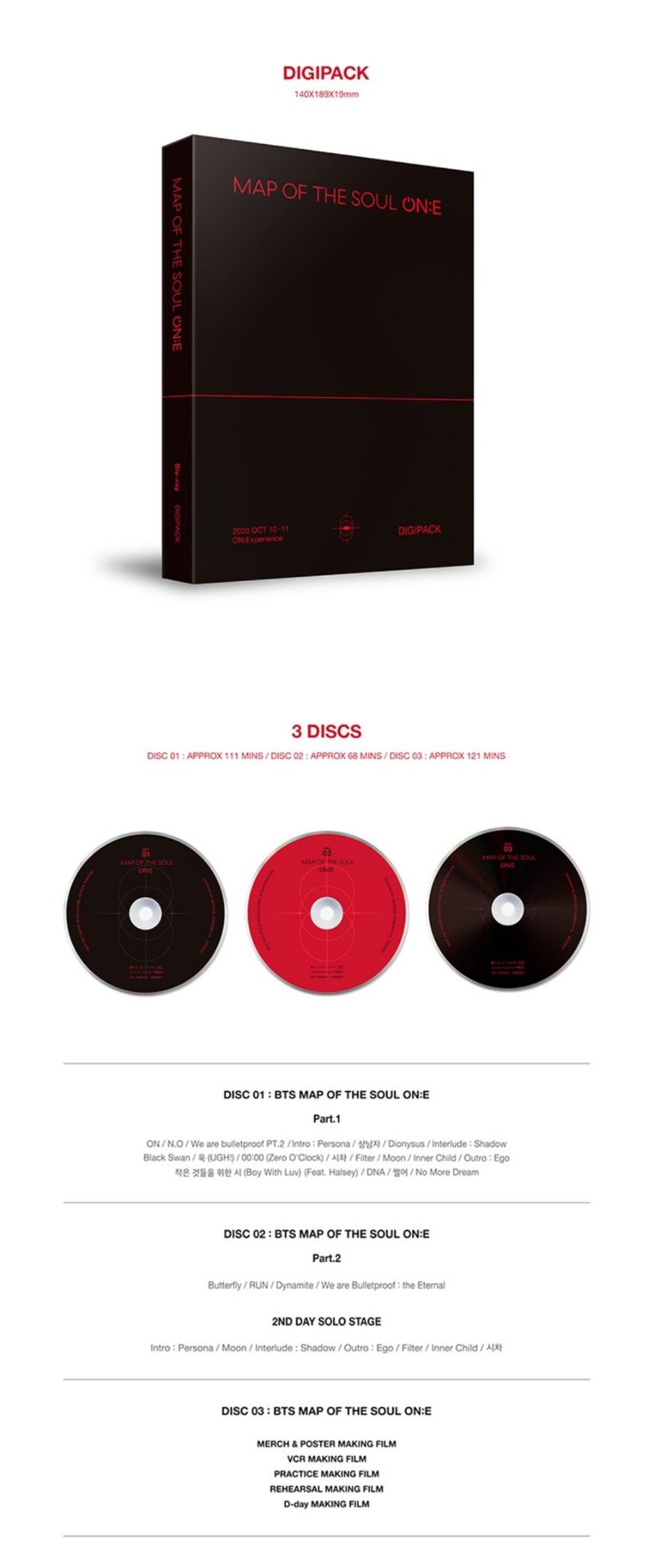 <PRE-ORDER><2nd Press> BTS - MAP OF THE SOUL ON:E BLU-RAY