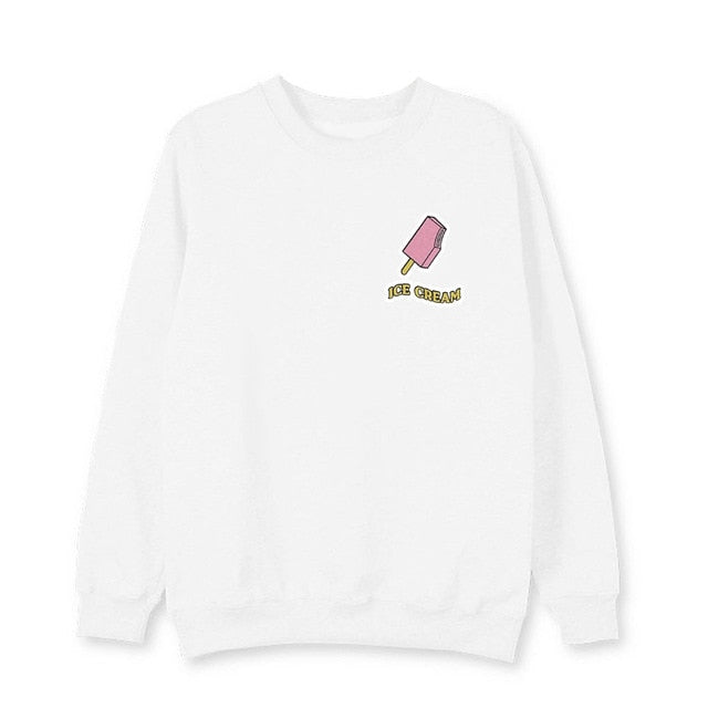 Black Pink Ice Cream Sweatshirt Series