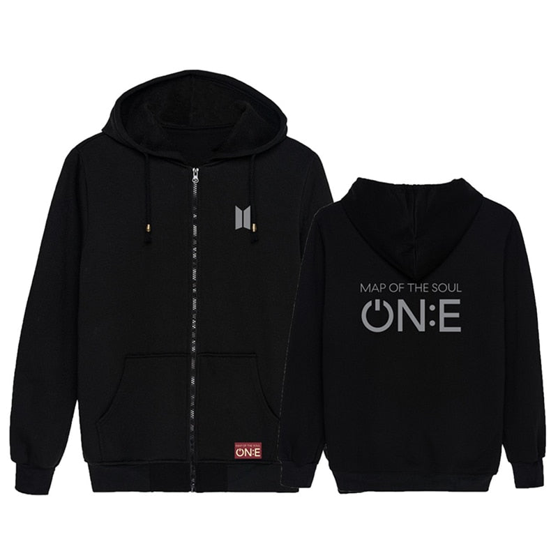 Bts zipper clearance hoodie