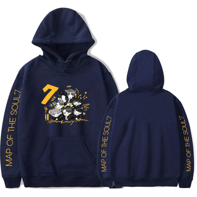 Cartoon BTS Map of the Soul 7 World Tour Hoodies Sugar Seoul