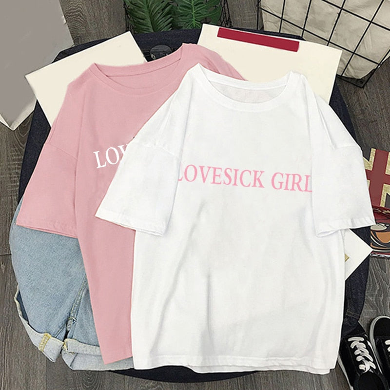 Black Pink Lovesick Girl T-shirt