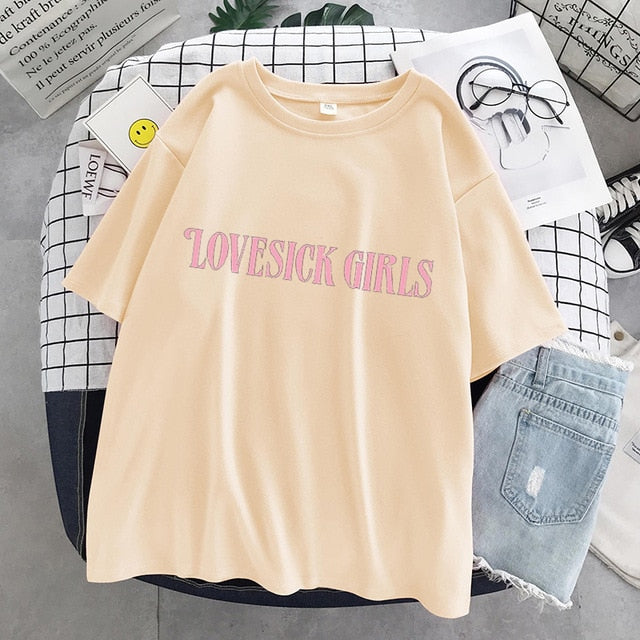 Black Pink Lovesick Girl T-shirt